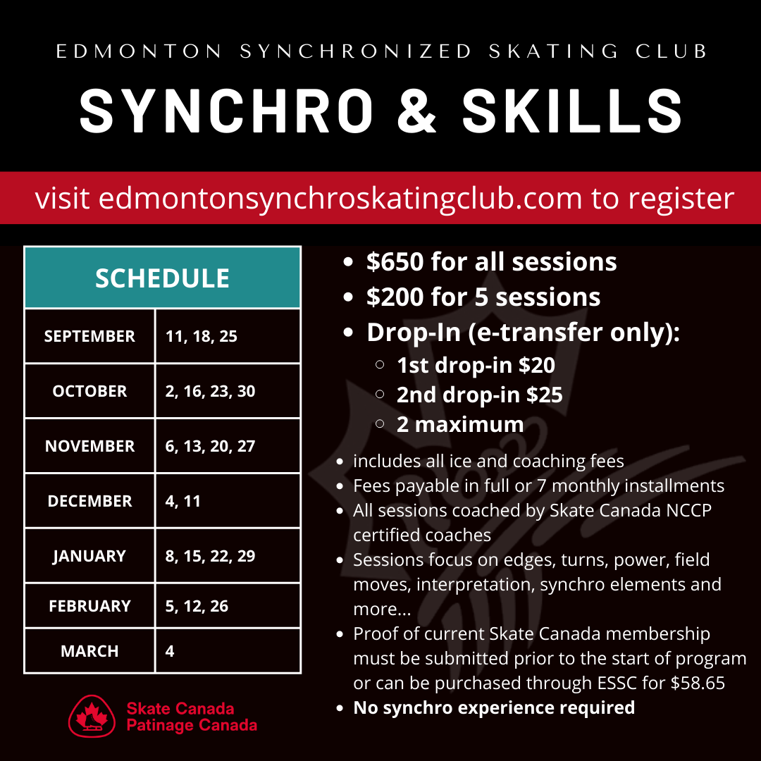 Skills Sessions Edmonton Synchronized Skating Club figure skating